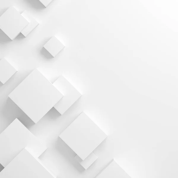 Fundo geométrico abstrato com cubos brancos — Fotografia de Stock