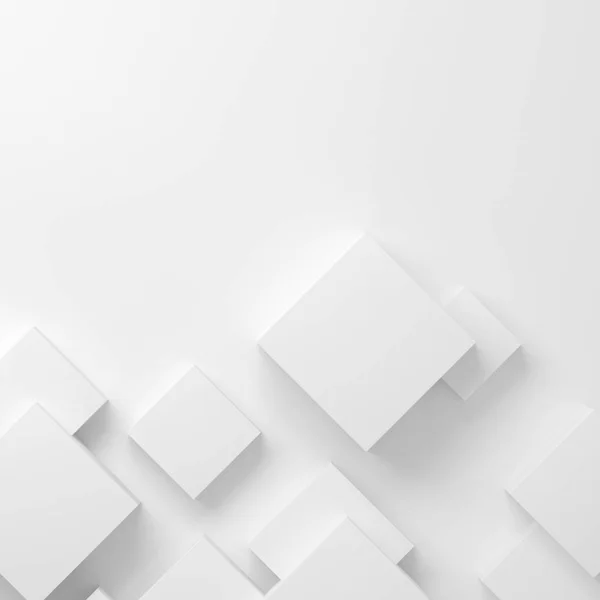 Fondo geométrico abstracto con cubos blancos —  Fotos de Stock