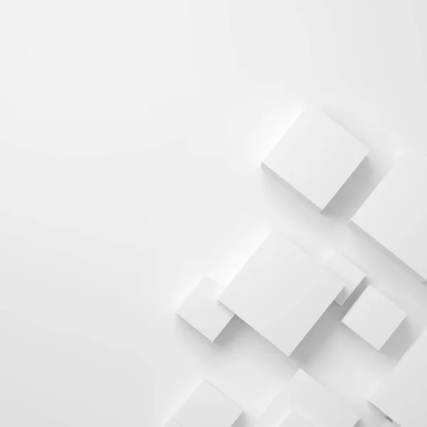 Fondo geométrico abstracto con cubos blancos — Foto de Stock