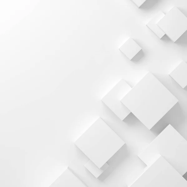 Fundo geométrico abstrato com cubos brancos — Fotografia de Stock