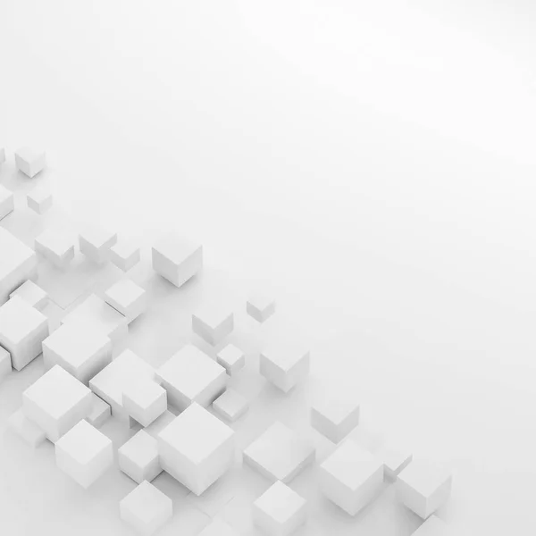 Abstrakter geometrischer Hintergrund mit weißen Würfeln — Stockfoto