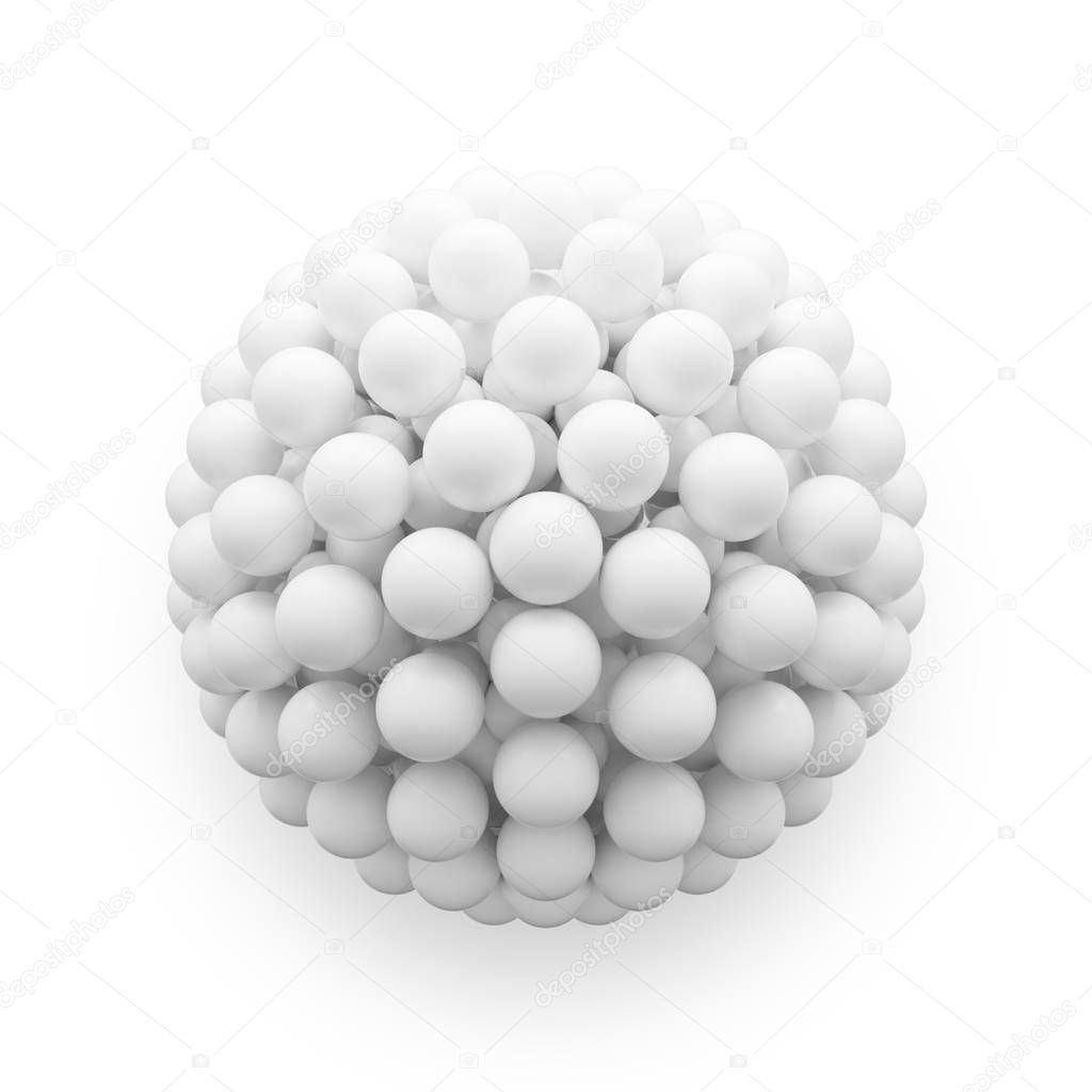 Abstract white particles molecular structure