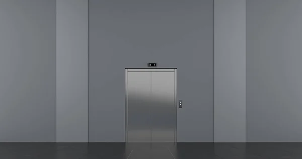 Elevator with closed doors, at public space interior. — Stock Photo, Image