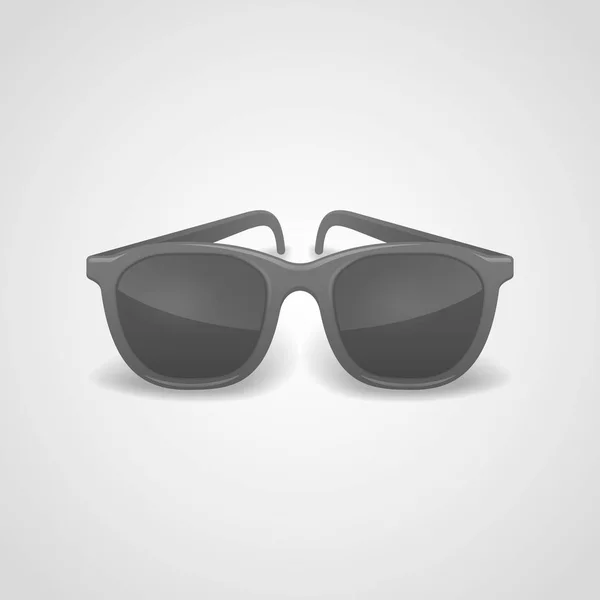 Beyaz arka plan üzerinde izole siyah gerçekçi güneş gözlüğü. — Stok Vektör
