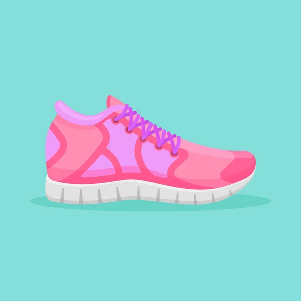 Zapatillas de running rosa aisladas sobre fondo azul . — Vector de stock