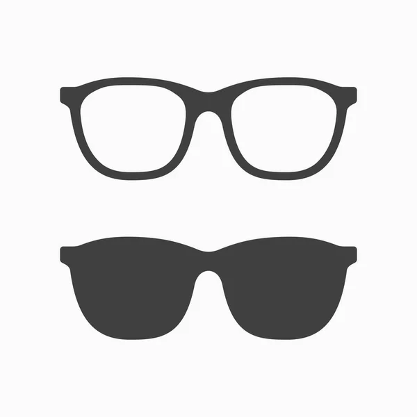 Brille und Sonnenbrille monochromes Symbol. Vektorillustration. — Stockvektor