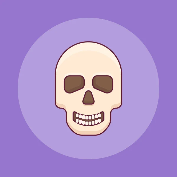 Icono de línea plana del cráneo. Elemento Halloween . — Vector de stock