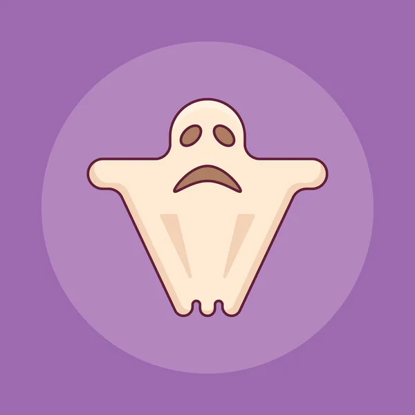 Icône fantôme ligne plate. Élément Halloween . — Image vectorielle
