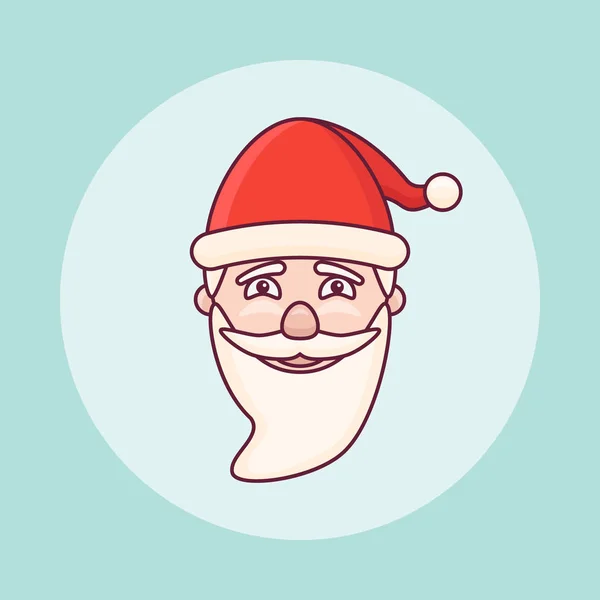 Santa Claus தலை பிளாட் லைன் ஐகான் . — ஸ்டாக் வெக்டார்