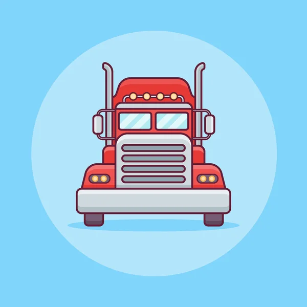 Trasporto camion o merci linea piatta icona. Illustrazione vettoriale . — Vettoriale Stock