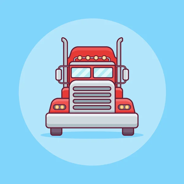 Camión o transporte de carga icono de línea plana. Ilustración vectorial . Ilustración de stock