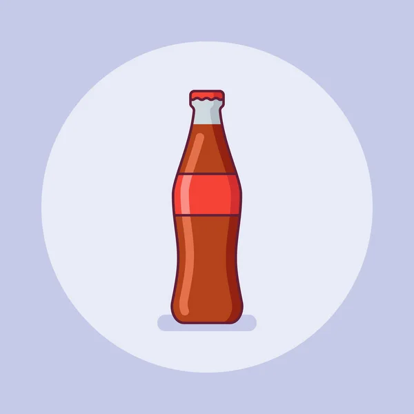 Flaska soda platt linje-ikonen. Vektorillustration. — Stock vektor