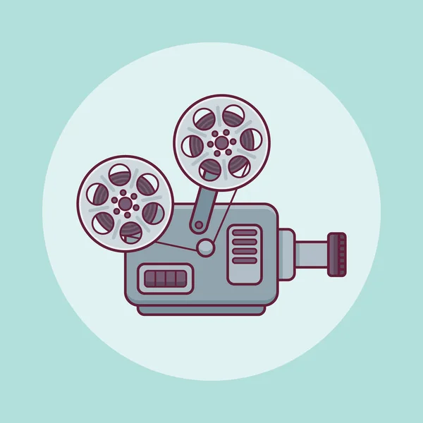 Proyector de película línea plana icono. Ilustración vectorial . Vector de stock