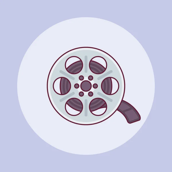 Film reel flat line icon. Vector illustration. — Stock Vector