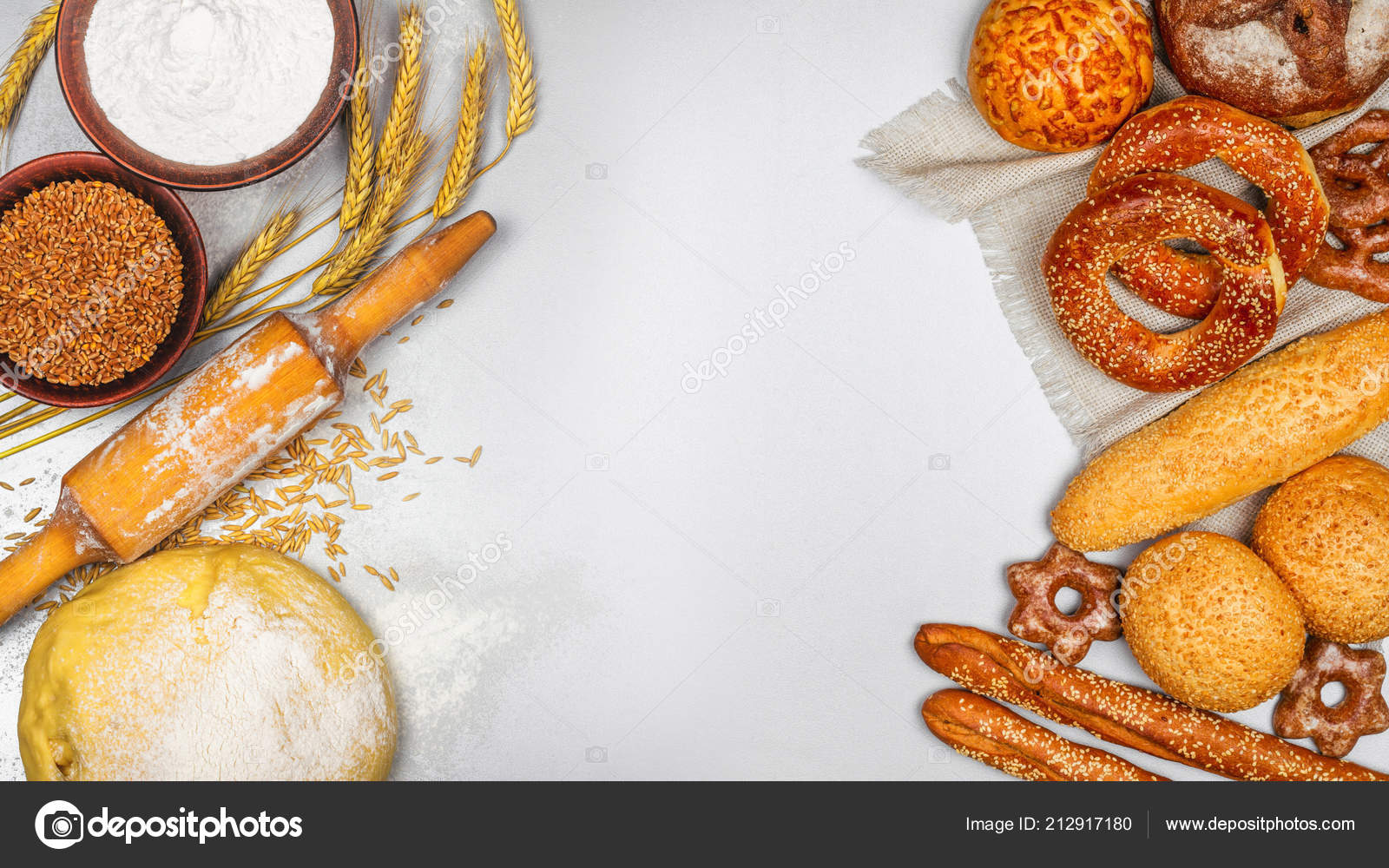 Fresh Bakery Products Ingredients His Cooking Banner Space Text Top