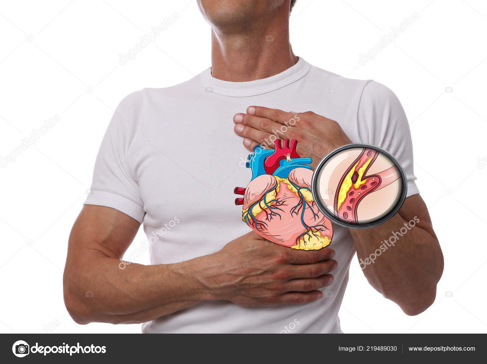 Man Having Pain Heart Area Heart Health High Blood Pressure — Stock