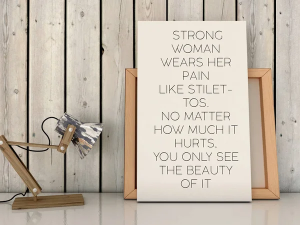 Stronge Kvinna Inspiration Motivation Citat Framgångskoncept Render — Stockfoto