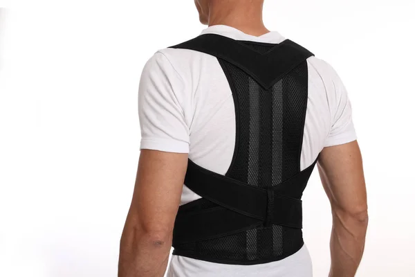 Man with posture corrector. Scoliosis, Kyphosis treatment — Stock Photo, Image