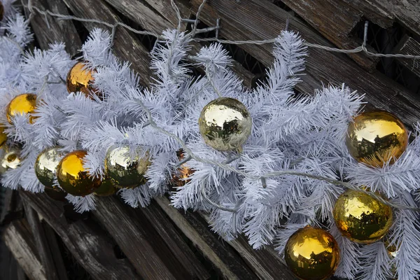 chrostmas decoration outdoor on the wood