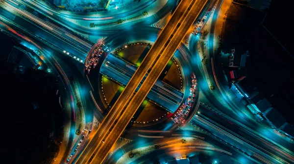 Expressway Top View Vägtrafik Viktig Infrastruktur Thailand — Stockfoto