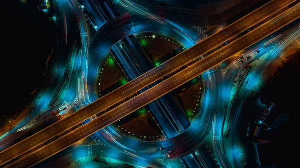 Expressway Top View Road Traffic Important Infrastructure Thailand — Stock Photo, Image