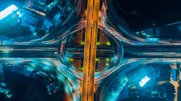 Expressway Top View Road Traffic Important Infrastructure Thailand — Stock Photo, Image