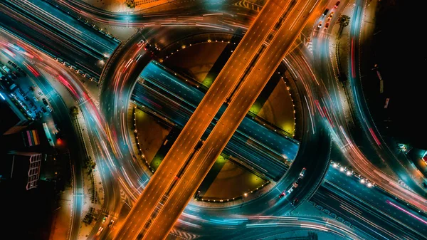 Expressway Top View Road Traffic Important Infrastructure Thailand — Stock Photo, Image