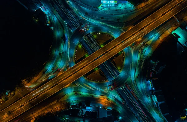 Expressway Top View Road Traffic Important Infrastructure Thailand — Stock Photo, Image