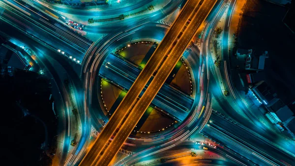 Expressway Top View Vägtrafik Viktig Infrastruktur Thailand — Stockfoto