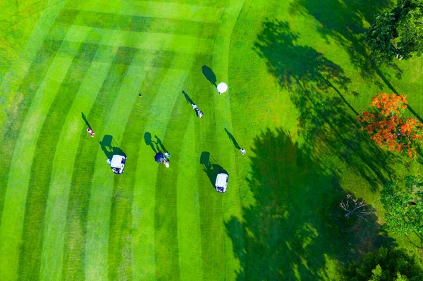 Luchtfoto Van Golfveld Landschap Met Zonsopgang Uitzicht Ochtend Schot Bangkok — Stockfoto