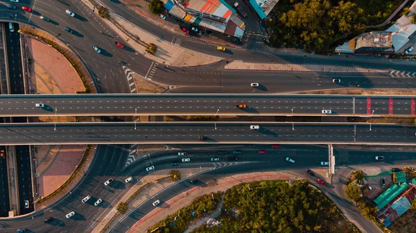 Schnellstraße Von Oben Straßenverkehr Eine Wichtige Infrastruktur Thailand Stockbild