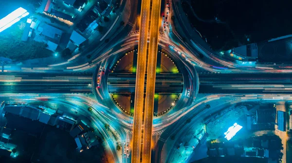 Schnellstraße Von Oben Straßenverkehr Eine Wichtige Infrastruktur Thailand lizenzfreie Stockbilder