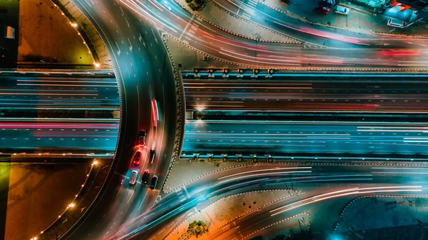 Schnellstraße Von Oben Straßenverkehr Eine Wichtige Infrastruktur Thailand Stockbild