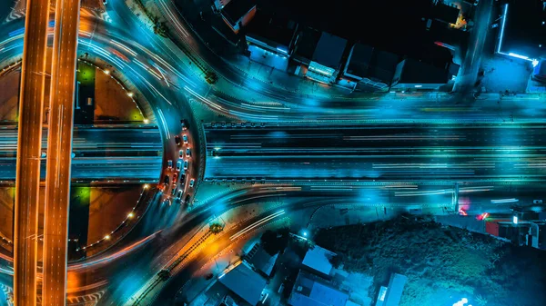 Schnellstraße Von Oben Straßenverkehr Eine Wichtige Infrastruktur Thailand lizenzfreie Stockbilder