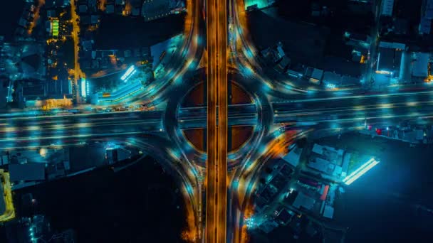 Time Lapse Motorväg Ovanifrån Circl Road Trafik Viktig Infrastruktur Bangkok — Stockvideo