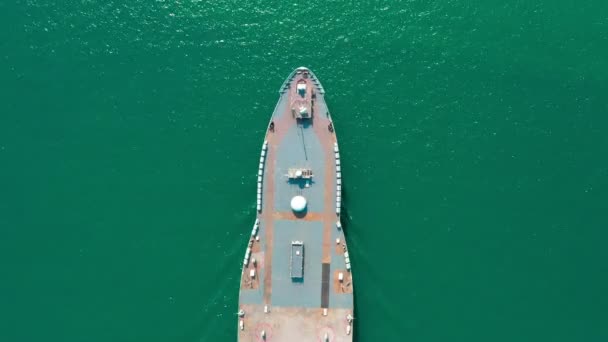Flottan Hangarfartyg Öppet Hav Flygfoto Slagskepp Militär Sjötransport Militär Navy — Stockvideo