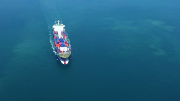 Embarcación Contenedores Transporte Logístico Comercial Importación Exportación Internacional Transporte Contenedores — Vídeos de Stock