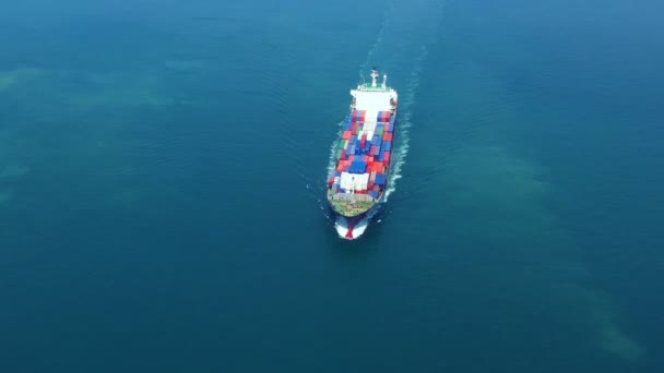 Containerfartyg Affärslogistik Import Export Transport Internationellt Och Transport Containrar Hamn — Stockvideo