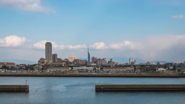 Vídeo Time Lapse Hakata City Skyline Fukuoka Japão Timelapse — Vídeo de Stock