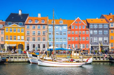 Nyhavn Kopenhag, Danimarka waterfront kanalda.