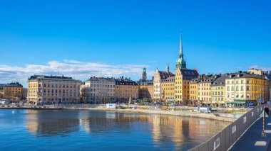 Stockholm Gamla Stan. Stockholm, İsveç 'te eski bir kasaba..