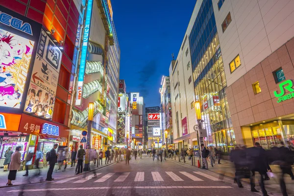 Tokio Japón Abril 2018 Akihabara Electric Town Por Noche Ciudad — Foto de Stock