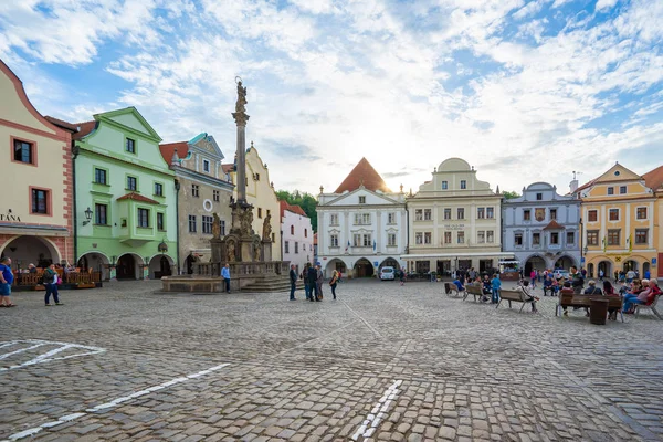 Cesky Krumlov República Checa Maio 2018 Praça Cidade Velha Cesky — Fotografia de Stock