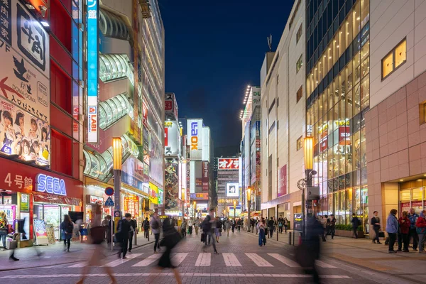 Tokio Japón Abril 2018 Tokio Paisaje Urbano Por Noche Akihabara — Foto de Stock