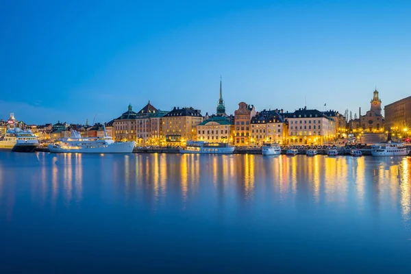 Gamla Stan Nocy Centrum Sztokholmu Szwecja — Zdjęcie stockowe