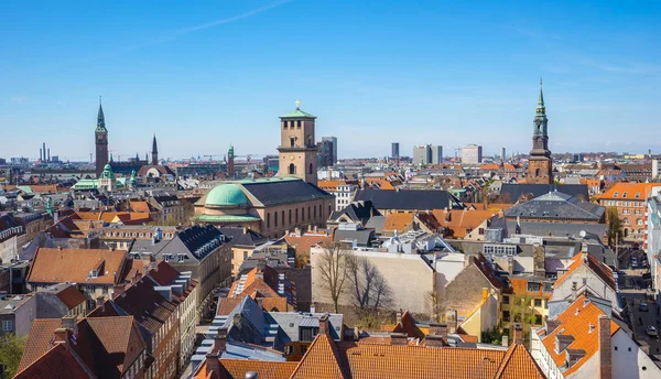 Copenhagen şehir manzarası Kopenhag, Danimarka.