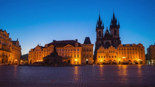 Nacht Tag Zeitraffer Des Prager Altstadtplatzes Der Stadt Prag Tschechische — Stockvideo