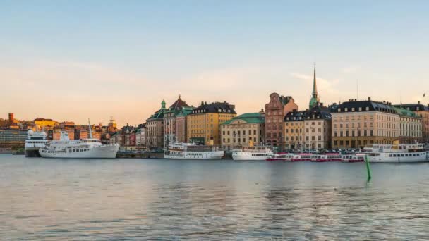 白天到晚上 Timelapse 视频斯德哥尔摩格姆拉斯坦斯坦在瑞典时间失效4K — 图库视频影像