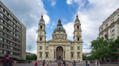 Turist Timelapse Aziz Stephen Bazilikası veya şehirde Budapeşte, Macaristan Budapeşte Katedrali, seyahat etmek