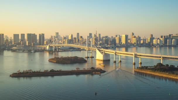 Časosběrné Video Tokyo Bay City Panorama Tokiu Japonsko — Stock video